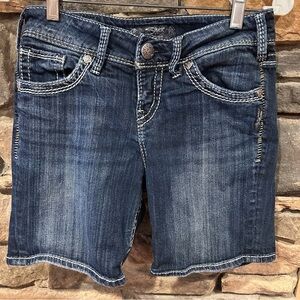 Silver Jeans Women's Dark Blue Jean Shorts‎